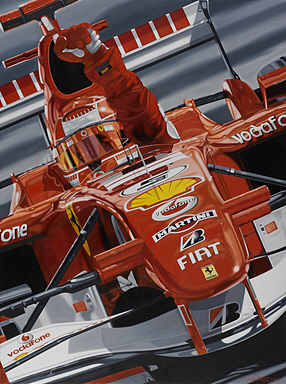 Farewell to the Master, Michael Schumacher Ferrari F1 motorsport art print by Colin Carter