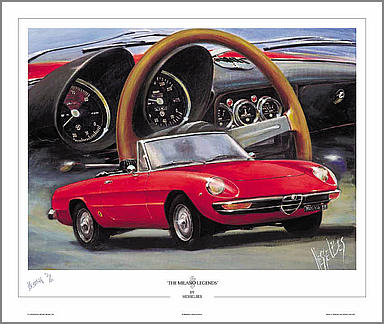Alfa Romeo Spider automotive art print by Hessel Bes