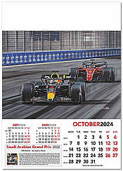 F1 Wandkalender 2024 Grand Prix - Oktober