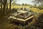 Wittmanns Tiger I in Villers Bocage, Königstiger Kunstdruck von Barry Spicer
