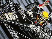 First Victory - Ayrton Senna John Player Lotus motorsport art print by Colin Carter