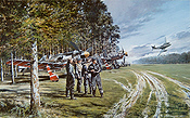 Thunder in the Sky, Fw 190 D und Me 262 JV44 Luftfahrt-Kunstdruck von Geoff Nutkins