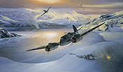 Bristol Beaufighter and FW-190 aviation art print by Mark Postlethwaite
