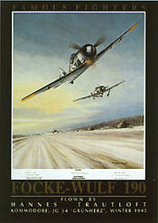 Famous Fighters FW-190 aviation art print by Mark Postlethwaite