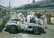 1955-British-Grand-Prix-Aintree - Mercedes Motorsport Kunstdruck von Michael Turner