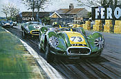 Archie and the Lister Jaguar, Motorsport Kunstdruck von Nicholas Watts