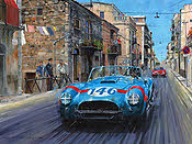 Thunder in the Streets, Shelby AC Cobra Targa Florio Kunstdruck von Nicholas Watts