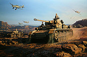 Heia Safari - The Africa Corps, PzKpfw IV and PzKpfw III Afrikakorps art print by Nicolas Trudgian