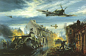 Typhoon Fury, Hawker Typhoon RCAF aviation art print by Robert Bailey