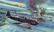 Bear Trap, FW-190 JG51 aviation art print by Robert Bailey