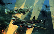 No Turning Back, Fw-190 and Avro Lancaster aviation art print by Robert Taylor