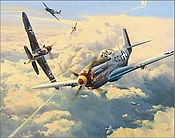 Warbird Kalender 2021 P-51 Mustang und Messerschmitt Bf-109 Luftkampf - November