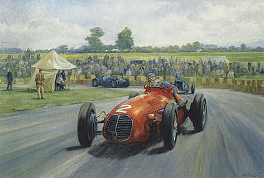 Grande-Epreuve, Maserati 4CLT F1 motorsport art print by Alan Fearnley