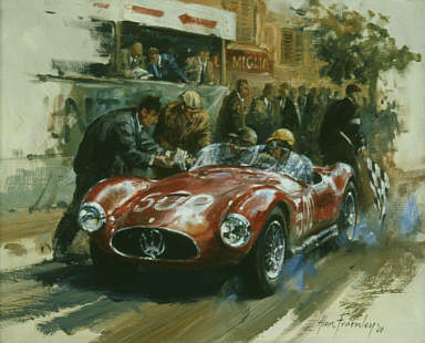 Maserati A6 GCS 1952-55, F1 motorsport art print by Alan Fearnley