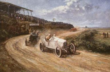 Team Conquest, Christian Lautenschlager Mercedes motorsport art print by Alan Fearnley