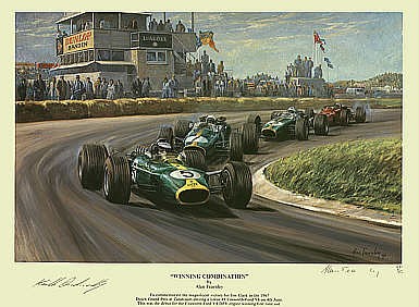 Winning Combination, Jim Clark Lotus 49 F1 art print by Alan Fearnley