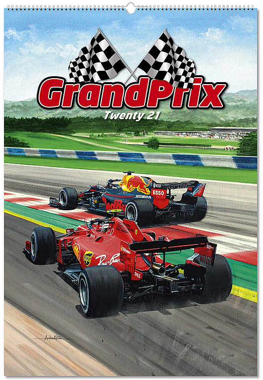 Formula 1 Wall Calendar Grand Prix 2021 - Motorsport Art by Andrew Kitson