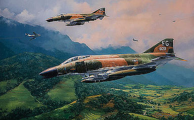 MiG Encounter - F4 Phantom II Aviation Art by Anthony-Saunders