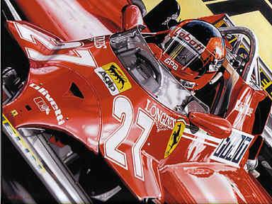 Forever Ferrari, Gilles Villeneuve Monaco Grand Prix motorsport art print by Colin Carter