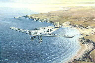 Junkers W33 Bremen, aviation art print by Friedl Wuelfing