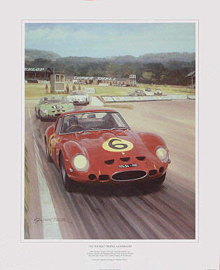 Ferrari 250 GTO of John Surtees in Goodwood 1962 - Motorsport Art by Graham Turner