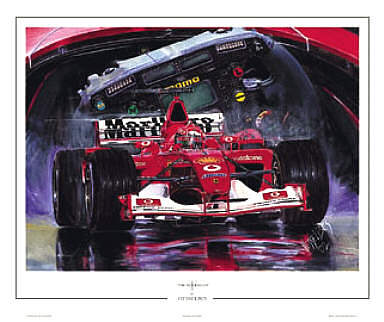 The Red Dream - Schumacher 2002 Ferrari F1 motorsport art print by Hessel Bes