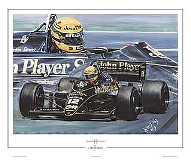 Ayrton Senna John Player Lotus Formula One art print by Hessel Bes