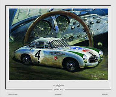 Mercedes 300 SL Carrera Panamericana 1952 motorsport art print by Hessel Bes