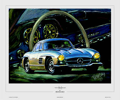 Mercedes 300 SL 1954 automobile art print by Hessel Bes