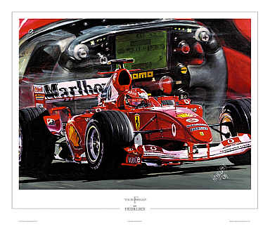 Schumacher 2004, Formula-1 Ferrari art print by Hessel Bes
