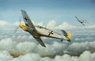 Achtung Indianer Rechts, Me-109 art print by Iain Wyllie