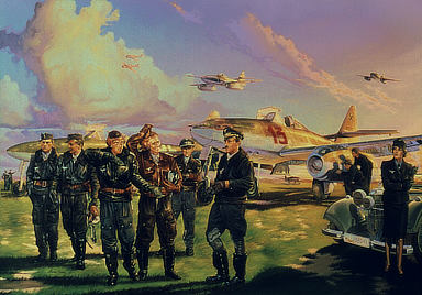 JV44 - Galland’s Eagles, Me-262 Aviation Art by Michael Howard