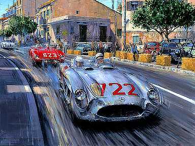 The 722 to Brescia - Mercedes-Benz 300SLR Motorsport Art Print by Nicholas-Watts