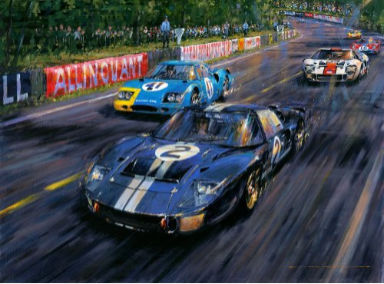 Le Mans 1966 - Ford GT 40 Mark II Motorsport Art by Nicholas Watts