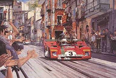 Targa Florio 1972, Ferrari 312PB motorsport art print by Nicholas Watts