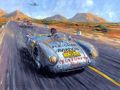 Victory in Mexico - Porsche 550 Spyder Motorsport Art by Nicholas Watts