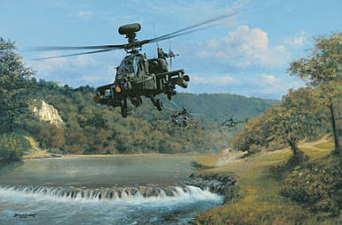 Right Here Right Now, Apache Longbow aviation art print by Philip E West