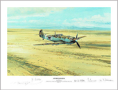 Desert Warrior - Messerschmitt Bf 109 of JG27 Aviation Art by Robert Taylor