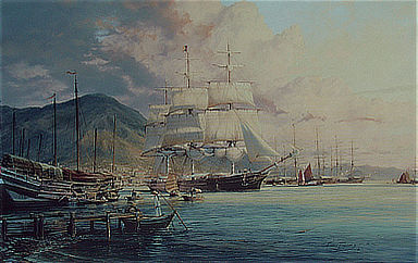 Flying Cloud - American Clipper at Hong Kong 1860 - Maritime art by Robert Taylor