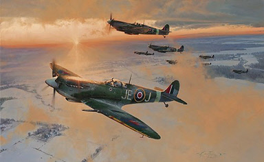 Midwinter Dawn, Supermarine Spitfre aviation art print by Robert Taylor