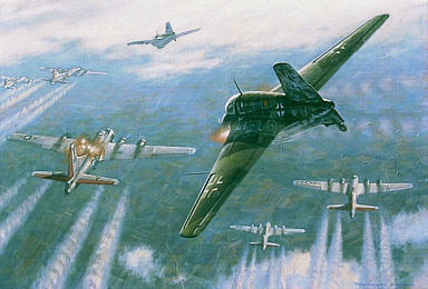 Wie ein Floh, Me-163 und B-17 Luftfahrt Kunstdruck von Ronald Wong