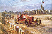 Birth of the Prancing Horse, Enzo Ferrari motorsport art print by Alan Fearnley