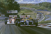 Damons-Day, Damon Hill Williams-Renault F1 motorsport art print by Alan Fearnley