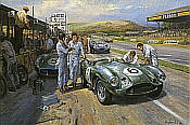 Feltham Flyers, Aston Martin DB35 Goodwood motorsport art print by Alan Fearnley