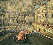 Maurice Tritnignant GP Monaco 1955 Ferrari 625 art print by Alfredo De la Maria