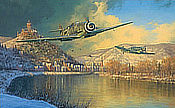 Where Storm Clouds Gather - Messerschmitt Bf-109 Aviation Art by Anthony Saunders