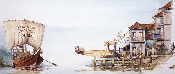 Oporto Call - An old british biplane and port wine- art with a sense of humor by Chris Bazeley