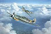 Messerschmitt Bf 109G-6 JG-52 aviation art print by Friedl Wuelfing