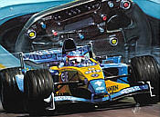 Fernando Alonso 2003 F1 motorsport art print by Hessel Bes