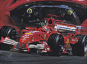 The Red Dream - Schumacher 2005 Ferrari F1 motorsport art print by Hessel Bes